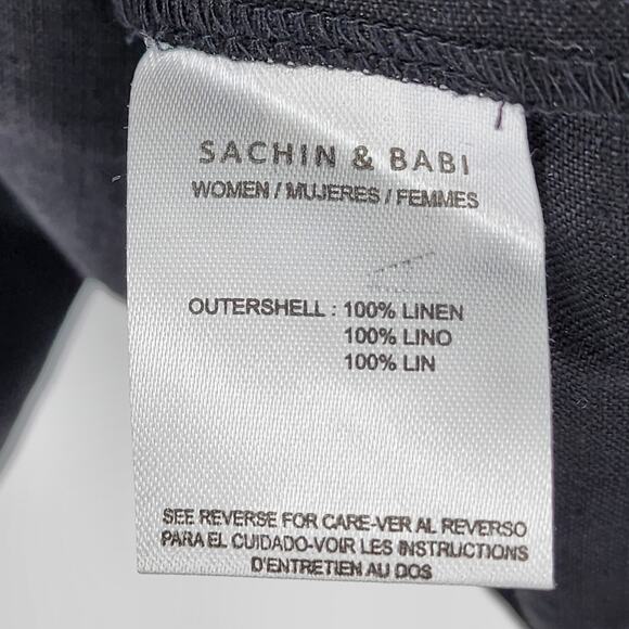 Sachin & Babi Avery Lightweight Linen V-Neck Tassel Mini Dress Size Medium - Picture 4 of 7